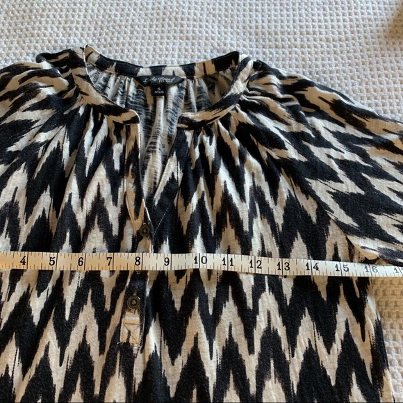 Lucky Brand 3/4 sleeve black & cream top * Small - Picture 6 of 12